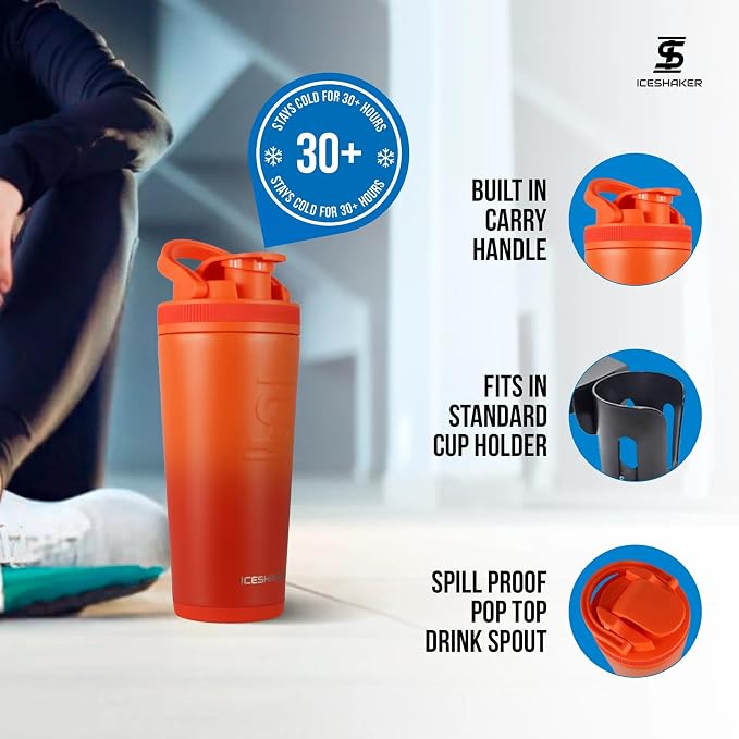 Ice Shaker Insulated Stainless Steel Shaker Bottle | 26oz - Image 3