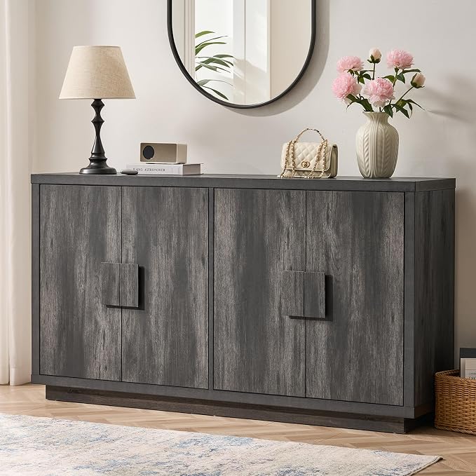 ONBRILL Buffet Cabinet with Storage, Wooden Kitchen Coffee Bar Credenza Storage - Image 8