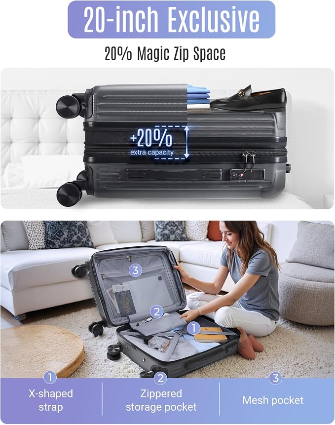 LIGHT FLIGHT 3 Piece Luggage Sets - Image 7