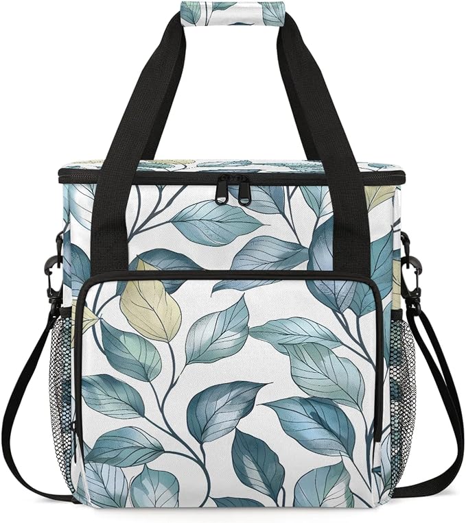 Eucalyptus Leaf Spring Sage Green Coffee Maker Carring Bag, Large Insulated by Home