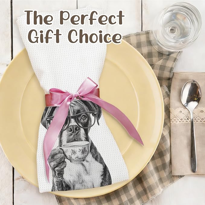 Funny Boxer Kitchen Towels, Dog Kitchen Accessories, Dog Chef Gifts - Image 5