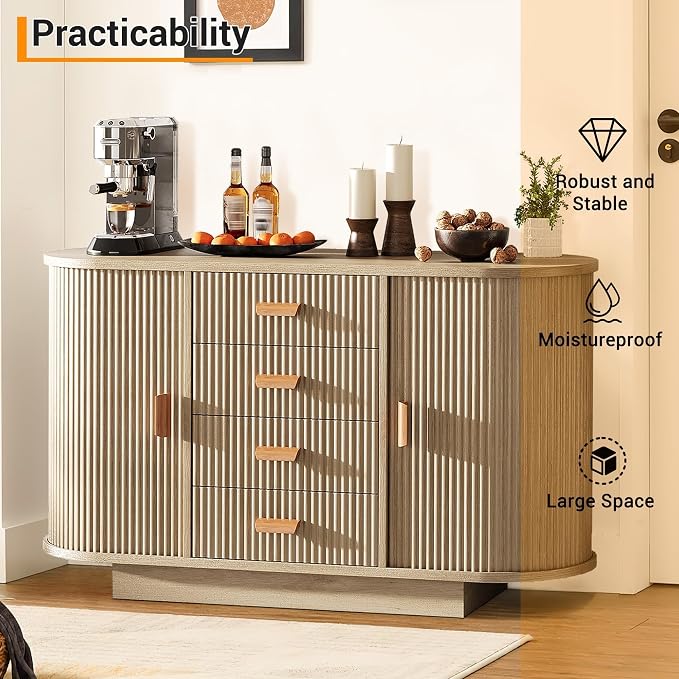 47" Fluted Sideboard Buffet Cabinet - Image 5