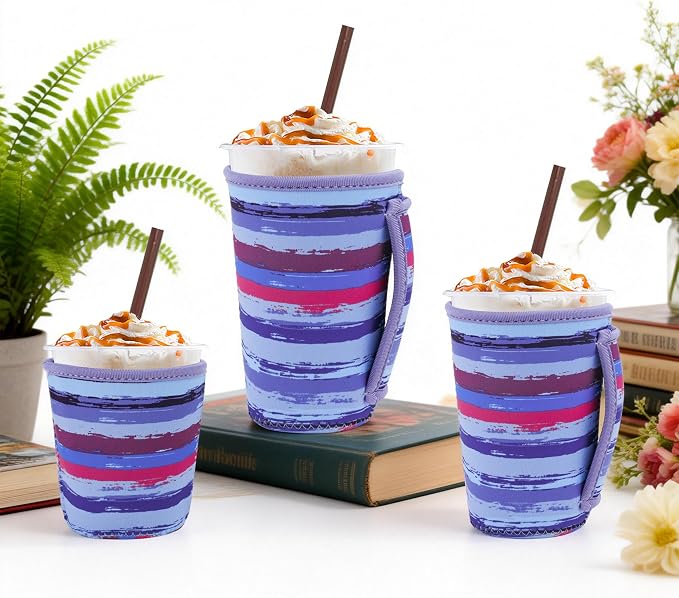 3Pk Reusable Coffee Sleeves, Fits 16-32oz Hot/Cold Drink | iced coffee sleeve - Image 6