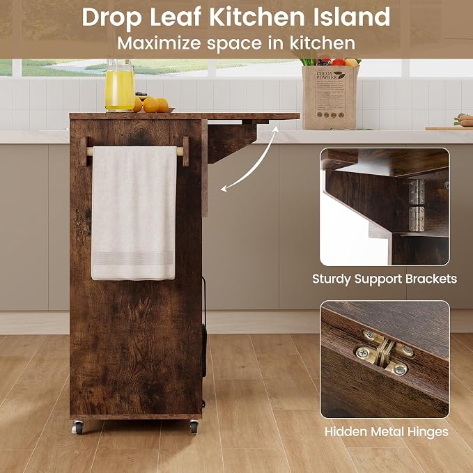 Giantex Rolling Kitchen Island Cart - Image 4
