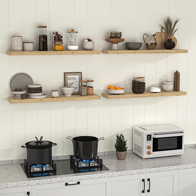 Fun Memories 48 Inch Reclaimed Wood Floating Shelves - Image 5