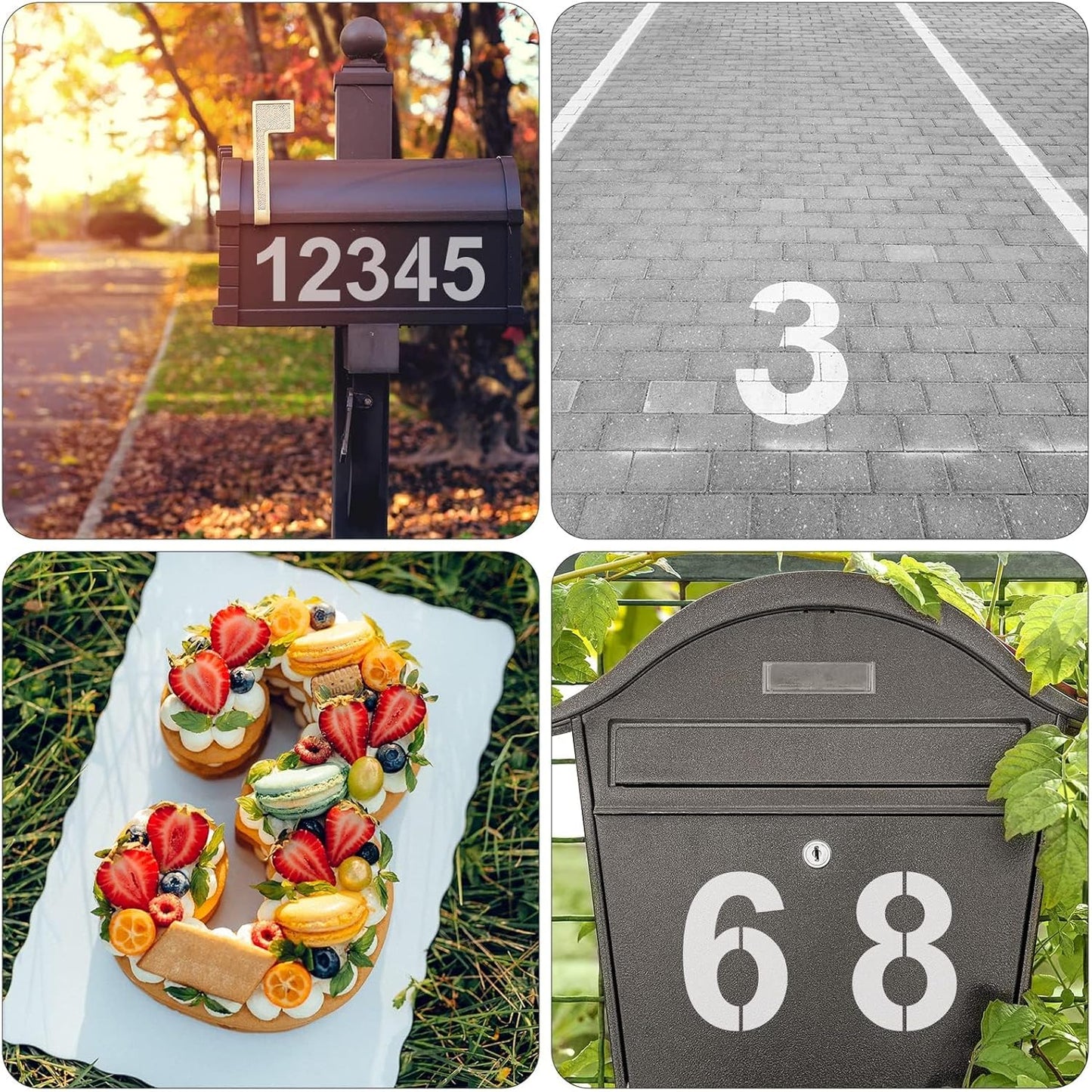 10 Inch Plastic Number Stencils - Reusable Digital Templates for Cake, Address, Painting