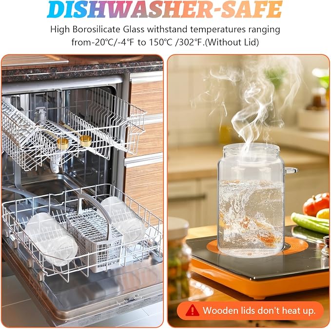 Glass Food Storage Jar with Lids Spoon Glass Coffee Canister Borosilicate Glass - Image 6