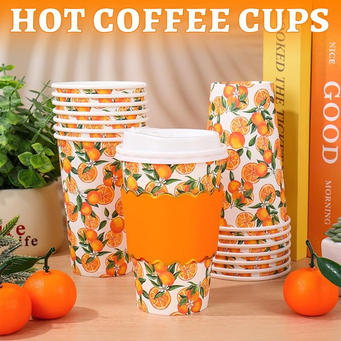 JarThenaAMCS 50 Sets Orange Coffee Cups - Image 3