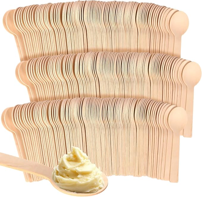 300 Pcs Mini Wooden Spoons 4 Inch by WYOMER