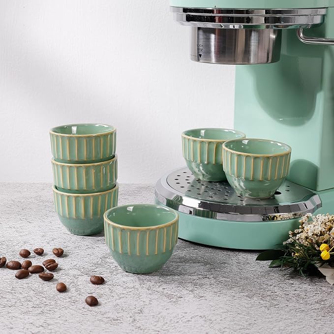 Ceramic Espresso Cups Set, Espresso Coffee Mugs, Special Glazed Demitasse Cups - Image 7