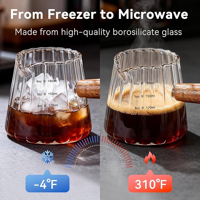 Glass Measuring Cup 6OZ, Espresso Accessories, Expresso Shots Cup, Espresso - Image 5