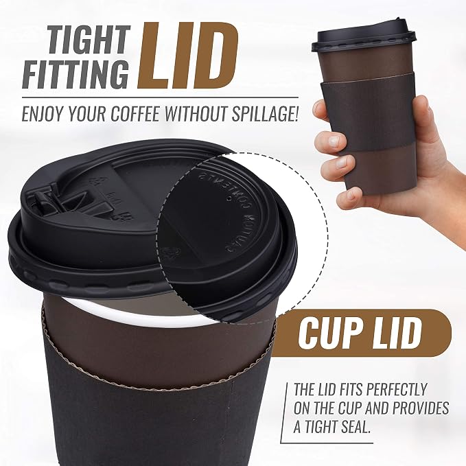 Promora 16 oz Brown Disposable Coffee Cups - Image 8
