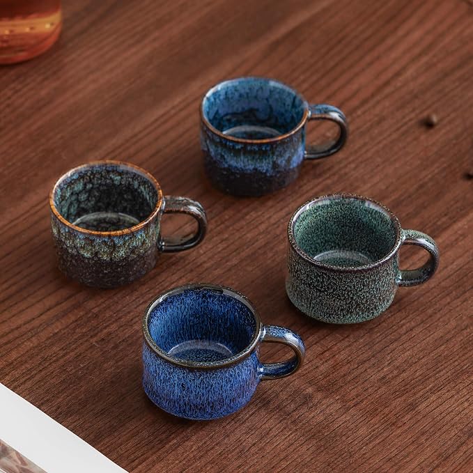 Espresso Cups Set of 2, Espresso Shot Cups, 2 ounce Ceramic Expresso Cups - Image 2