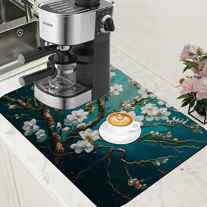 Blossoming Almond Tree Dish Drying Mat by Unknown