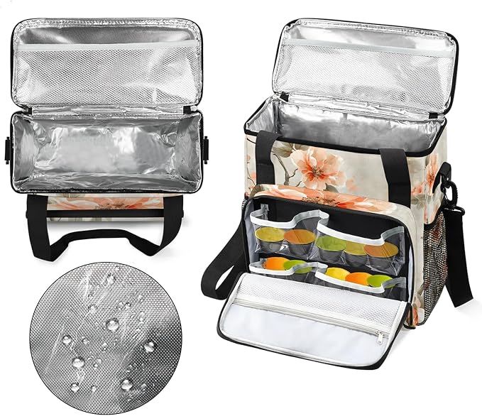 Cherry Blossom Flower Coffee Maker Carring Bag, Large Insulated Storage - Image 3