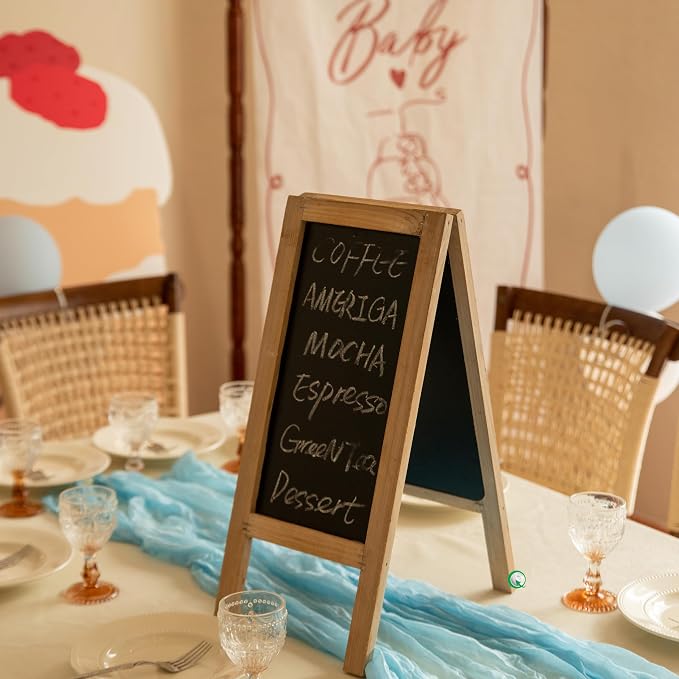 Vintiquewise 19-inch Wooden A-Frame Chalkboard Sign Double-Sided Menu Board - Image 2