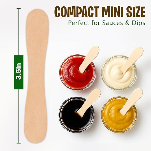Perfect Stix Wooden Birchwood Ice Cream Sample Spoons, Mini Disposable Tasting - Image 2