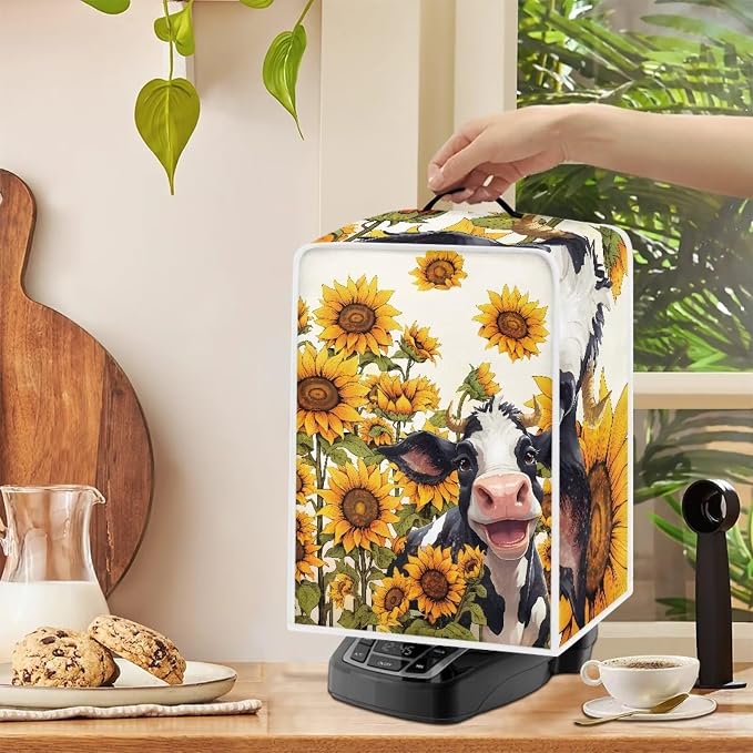Coffee Maker Dust Cover Highland Cow Sunflower Print Universal Coffee Machine - Image 4
