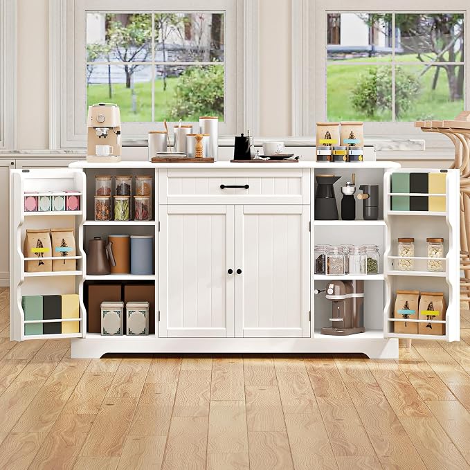 Gizoon 56" Kitchen Coffee Bar Cabinet - Image 3