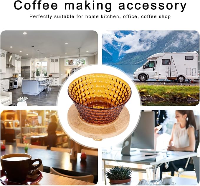 Pour Over Coffee Dripper Coffee Funnel, Coffee Filter Cone Cone Glass Pour Over - Image 4