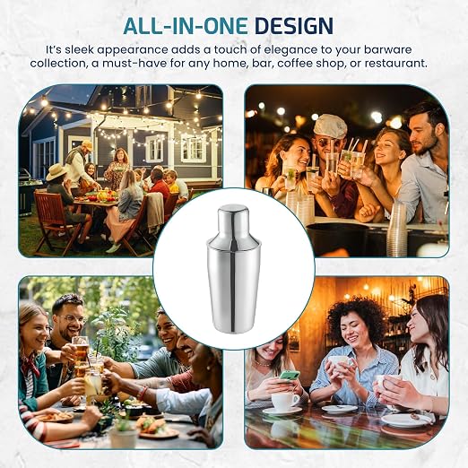 OCS Parts 3-Piece Stainless Steel Cocktail Shaker | 12-Ounce | Makes Perfect - Image 7