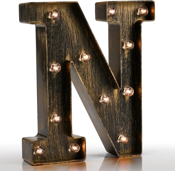 Pooqla Vintage Light Up Marquee Letters by Pooqla