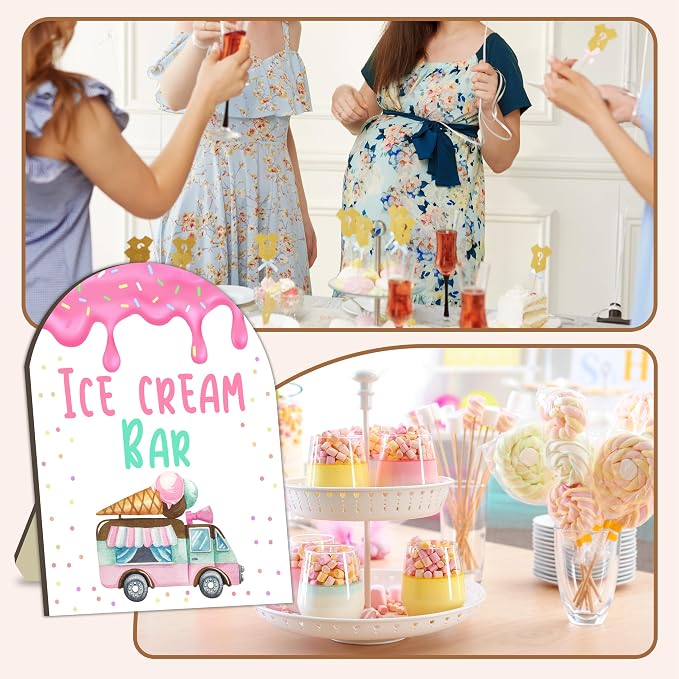 Ice Cream Bar Sign, Baby Shower Ice Cream Truck Welcome Signs, Baby Shower - Image 7