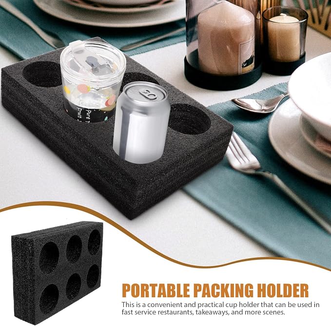 UPKOCH 2pcs Coffee Cup Holder Tray Multi Beverage Carrier - Image 6