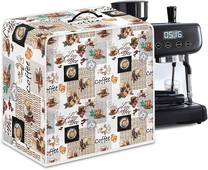 Elegant Coffee Floral Coffee Maker Cover - Image 2