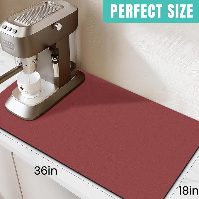 WISELIFE Coffee Mat Super Absorbent Dish Drying Mat Coffee Bar Accessories Match - Image 2