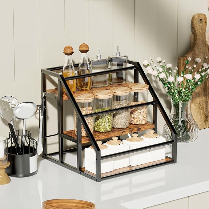Coffee Syrup Rack Organizer, 3 Tier Countertop Storage Shelves, Kitchen Storage - Image 8