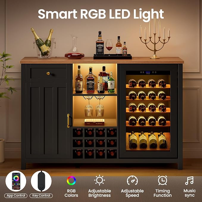 57" Large Coffee Bar Cabinet - Image 4