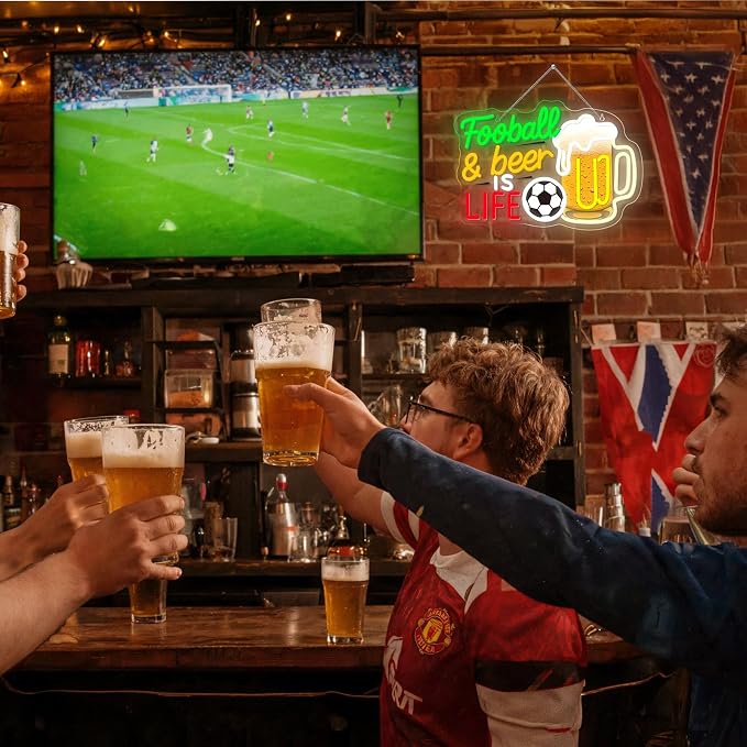 Soccer Neon Sign Beer Neon Light Football LED Light - Image 4