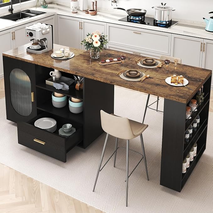 HSH 72" Rustic Kitchen Island by HOMESWEETHOME