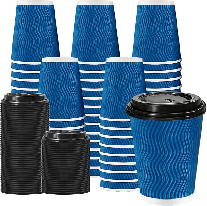 Lamosi 8 oz 100 Pack Disposable Coffee Cups by BuyNow