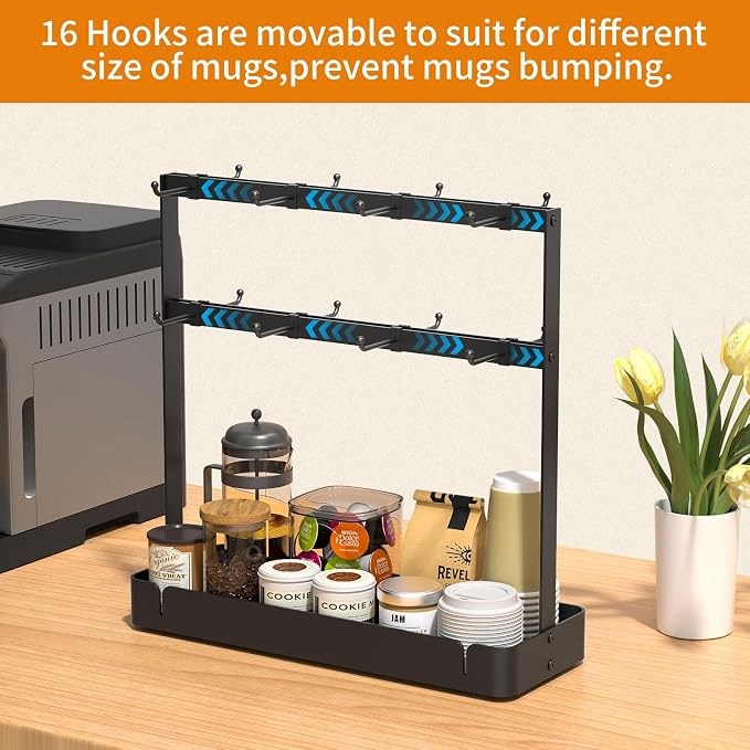RCHYFEED Countertop Coffee Cup Holder, Aluminum Alloy Mug Holder Organizer - Image 4