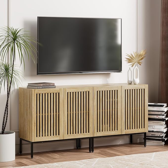 BVIUNTWO Buffet Cabinet with Storage, Sideboard Coffee Bar Cabinet with 4 Doors - Image 5
