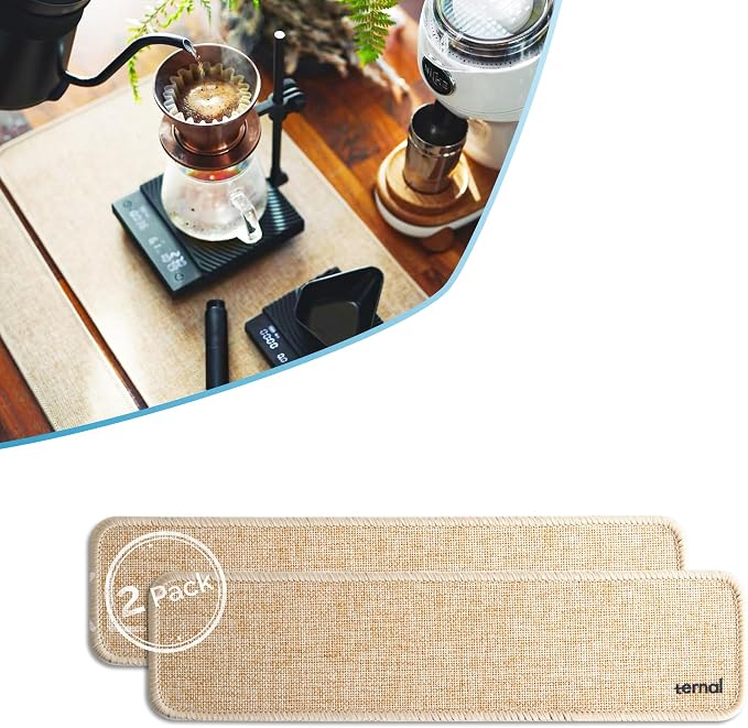 Ternal Harvest Burlap Coffee Bar Mats – 3x12in Drying Mat by TernalProducts