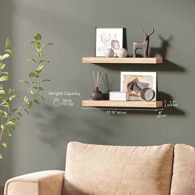 Ballucci Floating Shelf, Wood Wall Shelf - Image 5