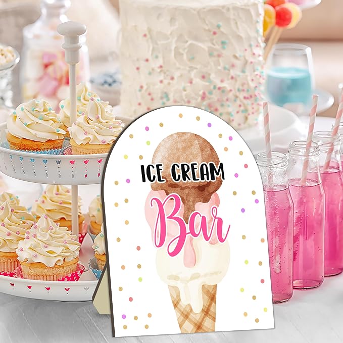 Ice Cream Bar Sign, Baby Shower Welcome Signs, Birthday Party Reception Decor - Image 3