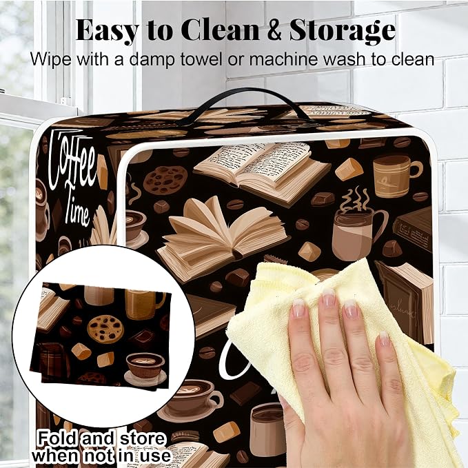 BVBOX Coffee Maker Cover, Durable Dustproof Lightweight Polyester Cotton Blend - Image 6