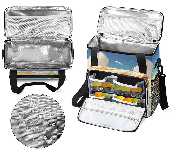 Funny Airplane Coffee Maker Carring Bag, Large Insulated Storage Organizer Case - Image 3