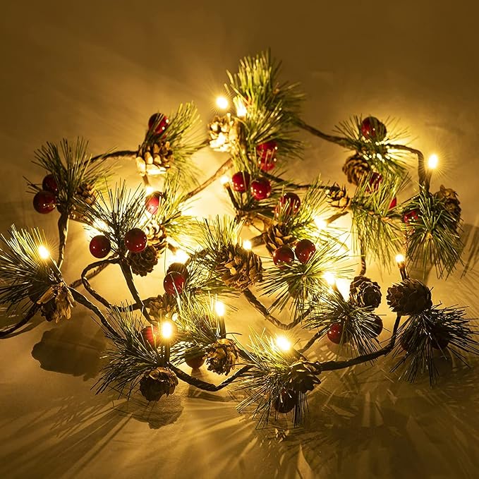 Hongyitime 7.8 FT PineCones String Lights, Christmas Pine Cone Light String - Image 7