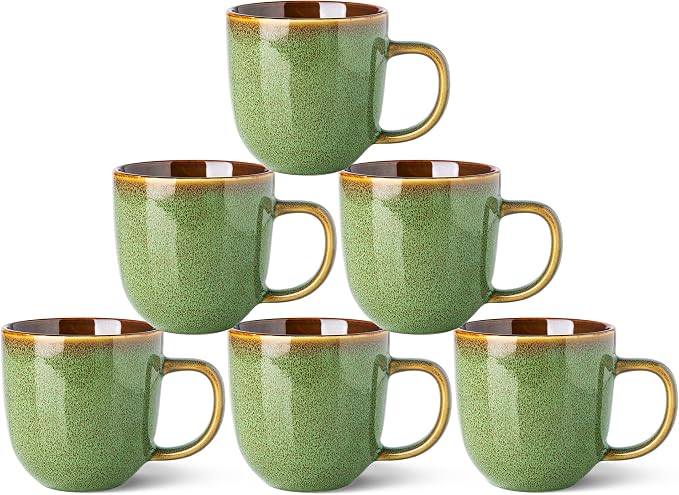 LERATIO Ceramic Coffee Mugs Set of 6, 12oz Handmade Coffee Mugs Set by LeRatio
