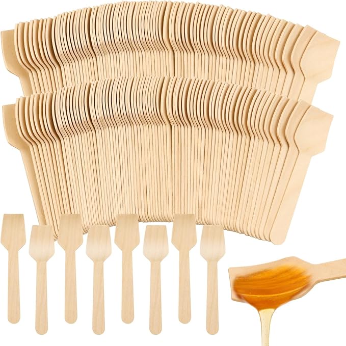 300 Pcs 3.75" Disposable Mini Wooden Tasting Spoons by WYOMER