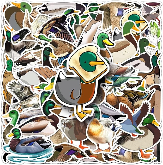 50Pcs Mallard Duck Stickers, Waterproof Vinyl Cute Duck Stickers by Unknown