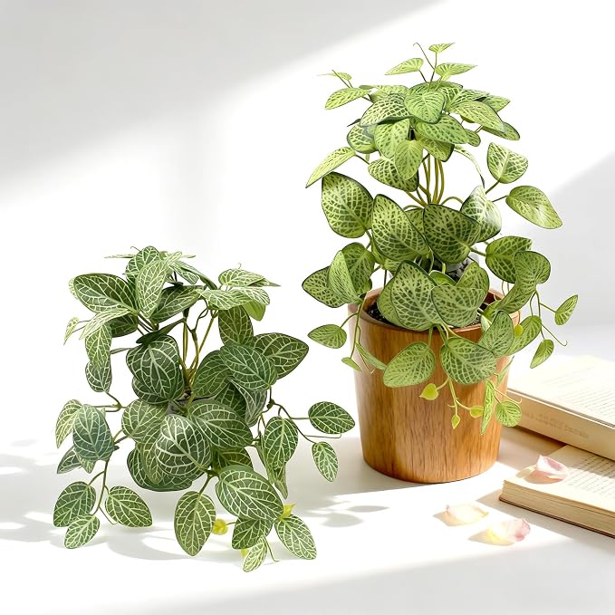 Small Artificial Fake Plants in Ceramic Pot, Indoor Fake Potted Greenery Faux - Image 6
