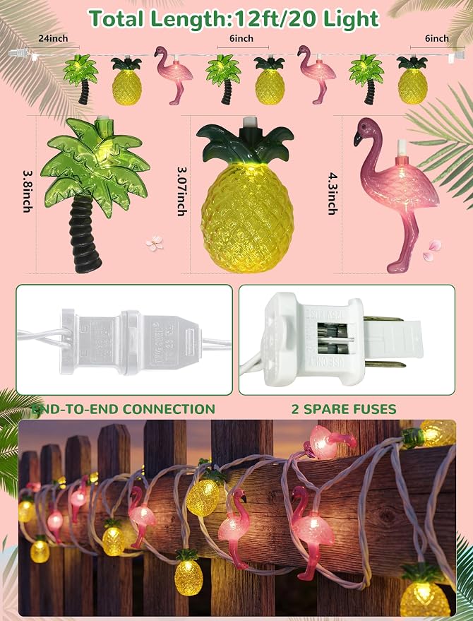 12FT Summer Beach Hawaiian String Lights - Image 6