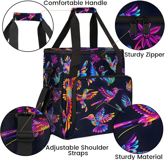 Hummingbird Mexican Theme Coffee Maker Carring Bag, Large Insulated Storage - Image 6