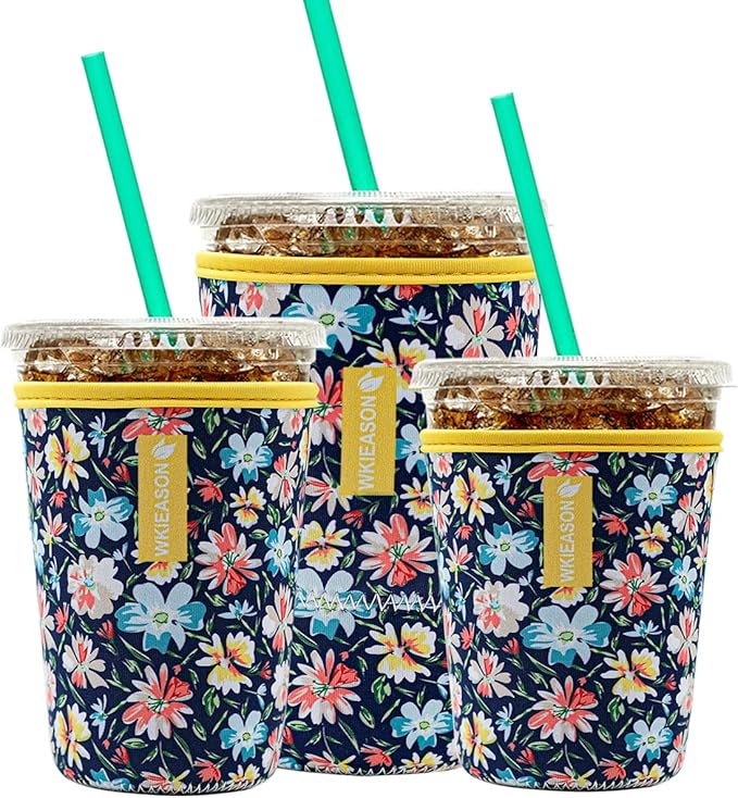 WK IEASON Reusable Iced Coffee Insulator Sleeve by WKIEASON